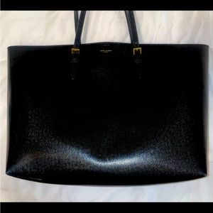 Black YSL tote bag with detachable wristlet